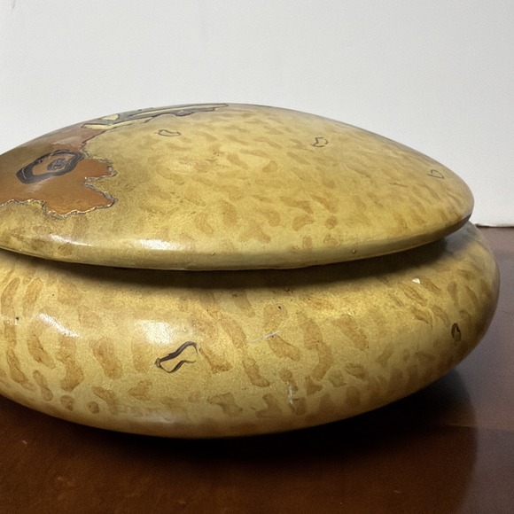 Beautiful Safari Print Porcelain Ceramic Large Round Lidded Bowl Trinket - Picture 5 of 12